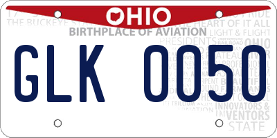 OH license plate GLK0050