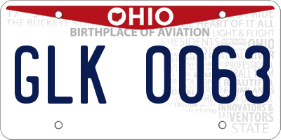 OH license plate GLK0063
