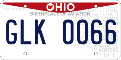 OH license plate GLK0066