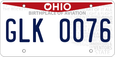 OH license plate GLK0076