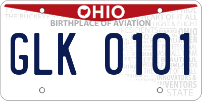 OH license plate GLK0101