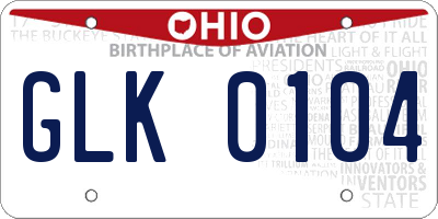 OH license plate GLK0104