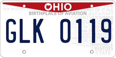 OH license plate GLK0119