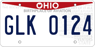 OH license plate GLK0124
