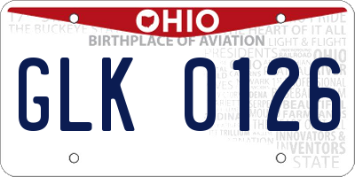 OH license plate GLK0126