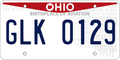 OH license plate GLK0129
