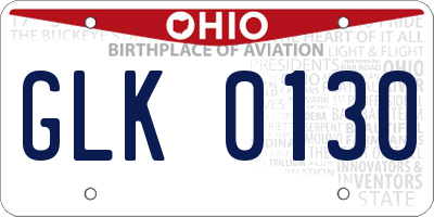 OH license plate GLK0130