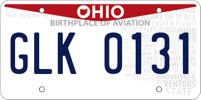 OH license plate GLK0131