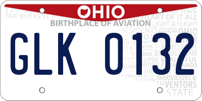 OH license plate GLK0132