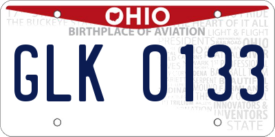 OH license plate GLK0133