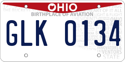 OH license plate GLK0134
