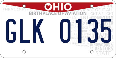 OH license plate GLK0135