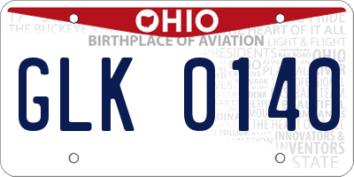 OH license plate GLK0140