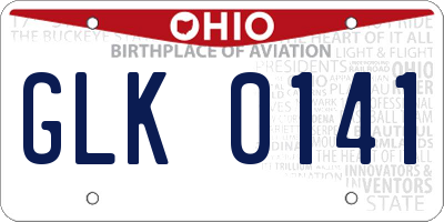 OH license plate GLK0141