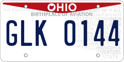 OH license plate GLK0144