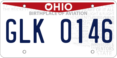 OH license plate GLK0146