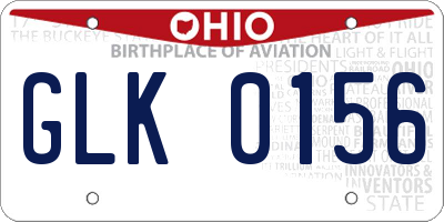 OH license plate GLK0156