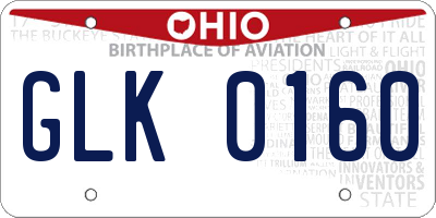 OH license plate GLK0160