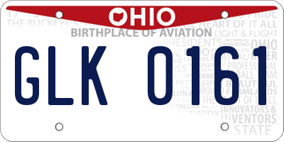 OH license plate GLK0161