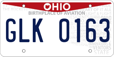 OH license plate GLK0163