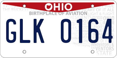 OH license plate GLK0164