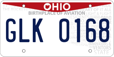 OH license plate GLK0168