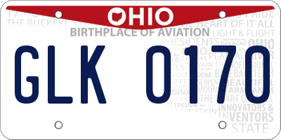 OH license plate GLK0170