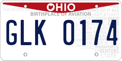 OH license plate GLK0174