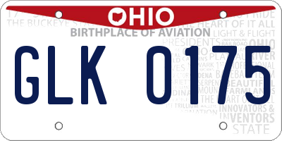 OH license plate GLK0175