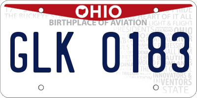 OH license plate GLK0183
