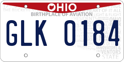 OH license plate GLK0184
