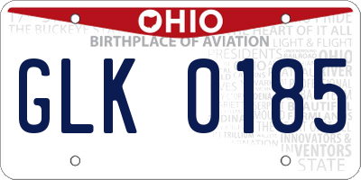 OH license plate GLK0185