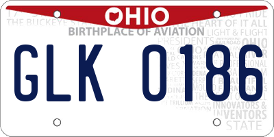 OH license plate GLK0186