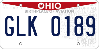 OH license plate GLK0189