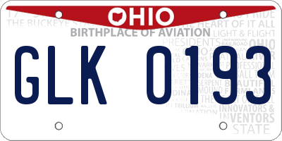 OH license plate GLK0193