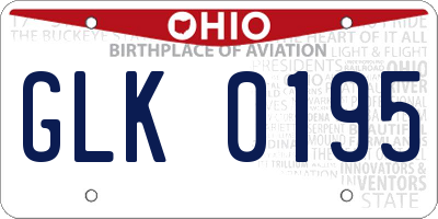 OH license plate GLK0195