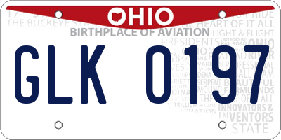 OH license plate GLK0197
