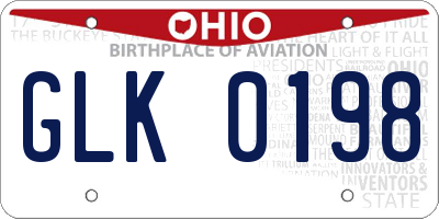 OH license plate GLK0198