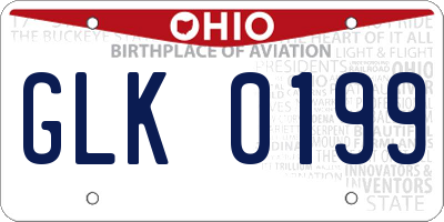 OH license plate GLK0199