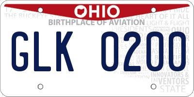 OH license plate GLK0200