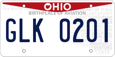 OH license plate GLK0201