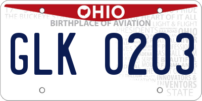 OH license plate GLK0203
