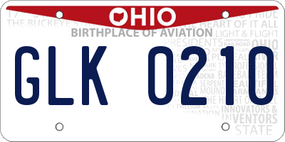 OH license plate GLK0210