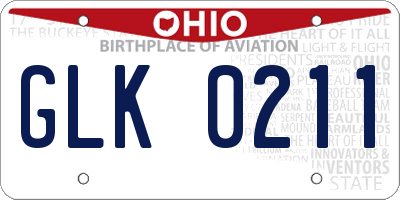 OH license plate GLK0211