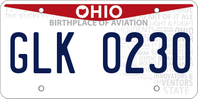 OH license plate GLK0230
