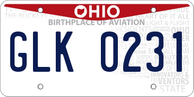OH license plate GLK0231