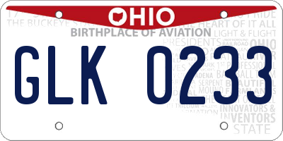 OH license plate GLK0233