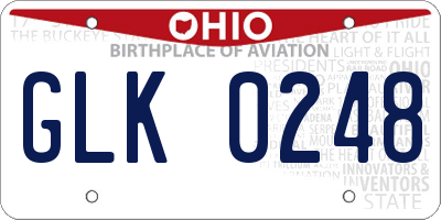OH license plate GLK0248