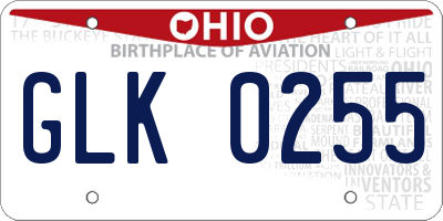 OH license plate GLK0255