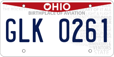 OH license plate GLK0261
